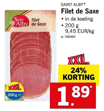 Promoties Filet de saxe - Saint Alby - Geldig van 22/05/2018 tot 26/05/2018 bij Lidl