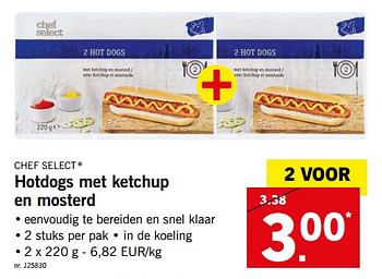 Promoties Hotdogs met ketchup en mosterd - Chef select - Geldig van 24/05/2018 tot 26/05/2018 bij Lidl