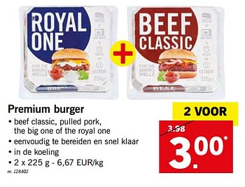 Promotions Premium burger - Produit maison - Lidl - Valide de 24/05/2018 à 26/05/2018 chez Lidl