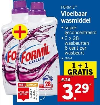 Promotions Vloeibaar wasmiddel - Formil - Valide de 24/05/2018 à 26/05/2018 chez Lidl