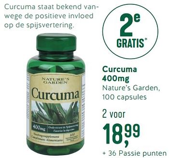 Promoties Curcuma 400mg - Nature's Garden - Geldig van 07/05/2018 tot 27/05/2018 bij Holland & Barret