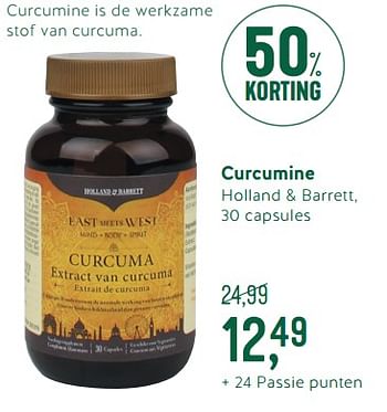 Promoties Curcumine - Huismerk - Holland & Barrett - Geldig van 07/05/2018 tot 27/05/2018 bij Holland & Barret