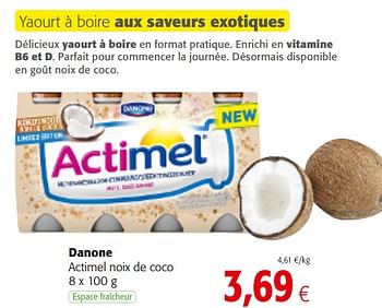 Promotions Danone actimel noix de coco - Danone - Valide de 09/05/2018 à 22/05/2018 chez Colruyt