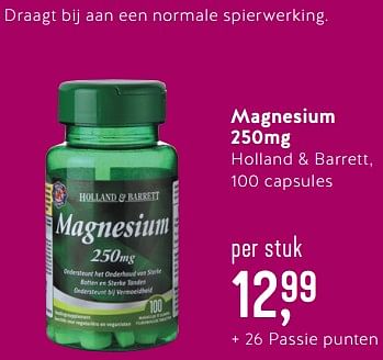 Promoties Magnesium 250mg - Huismerk - Holland & Barrett - Geldig van 07/05/2018 tot 27/05/2018 bij Holland & Barret