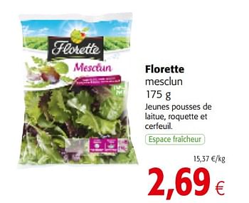 Promotions Florette mesclun - Florette - Valide de 09/05/2018 à 22/05/2018 chez Colruyt