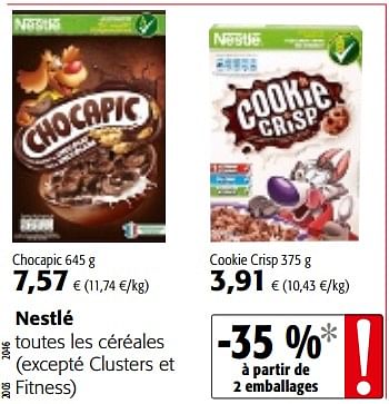 Promotions Nestlé toutes les céréales - Nestlé - Valide de 09/05/2018 à 22/05/2018 chez Colruyt