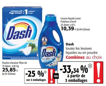 Promoties Dash toutes les lessives liquides ou en poudre - Dash - Geldig van 09/05/2018 tot 22/05/2018 bij Colruyt
