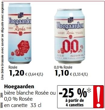 Promoties Hoegaarden bière blanche rosée ou 0,0 % rosée - Hoegaarden - Geldig van 09/05/2018 tot 22/05/2018 bij Colruyt