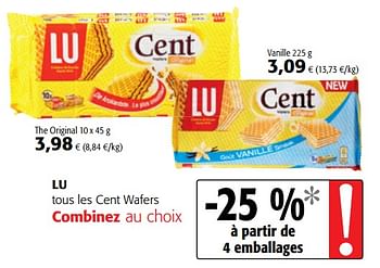 Promoties Lu tous les cent wafers - Lu - Geldig van 09/05/2018 tot 22/05/2018 bij Colruyt