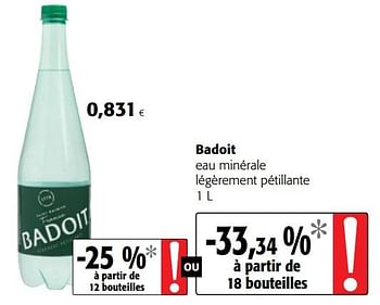 Promotions Badoit eau minérale légèrement pétillante - Badoit - Valide de 09/05/2018 à 22/05/2018 chez Colruyt