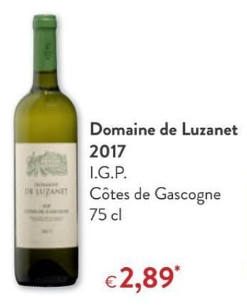 Promotions Domaine de luzanet 2017 i.g.p. côtes de gascogne - Vins blancs - Valide de 09/05/2018 à 22/05/2018 chez OKay