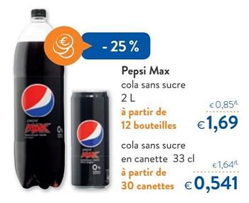 Promoties Pepsi max cola sans sucre - Pepsi - Geldig van 09/05/2018 tot 22/05/2018 bij OKay