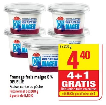 Promoties Fromage frais maigre 0 % delelie - De Lelie - Geldig van 16/05/2018 tot 22/05/2018 bij Match