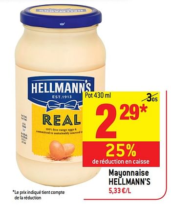 Promotions Mayonnaise hellmann`s - Hellmann's - Valide de 16/05/2018 à 22/05/2018 chez Match