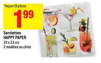 Promoties Serviettes happy paper - HappyPaper - Geldig van 16/05/2018 tot 22/05/2018 bij Match