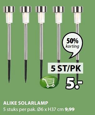 Promoties Alike solarlamp - Huismerk - Jysk - Geldig van 14/05/2018 tot 27/05/2018 bij Jysk