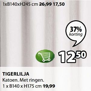 Promoties Tigerlilja gordijnen - Huismerk - Jysk - Geldig van 14/05/2018 tot 27/05/2018 bij Jysk