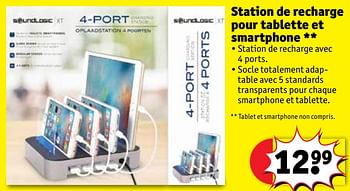Promoties Station de recharge pour tablette et smartphone - SoundLogic - Geldig van 15/05/2018 tot 27/05/2018 bij Kruidvat