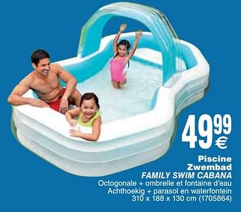 Promoties Piscine zwembad family swim cabana - Intex - Geldig van 15/05/2018 tot 28/05/2018 bij Cora