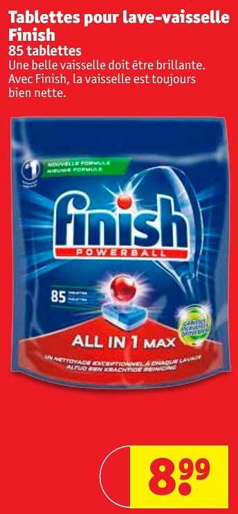 Promotions Tablettes pour lave-vaisselle finish - Finish - Valide de 15/05/2018 à 27/05/2018 chez Kruidvat