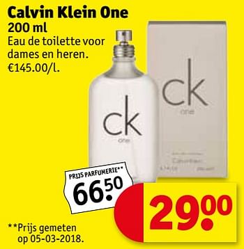 Promoties Calvin klein one - Calvin Klein - Geldig van 15/05/2018 tot 27/05/2018 bij Kruidvat