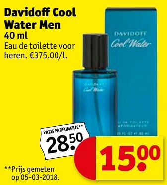 Promoties Davidoff cool water men - Davidoff - Geldig van 15/05/2018 tot 27/05/2018 bij Kruidvat