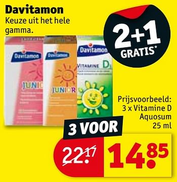 Promoties Davitamon 3 x vitamine d aquosum - Davitamon - Geldig van 15/05/2018 tot 27/05/2018 bij Kruidvat
