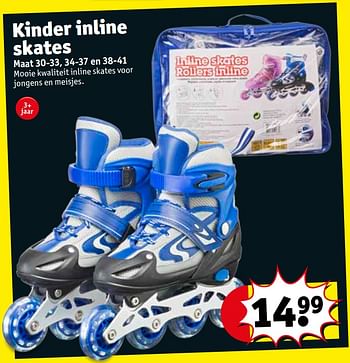 Promoties Kinder inline skates - Huismerk - Kruidvat - Geldig van 15/05/2018 tot 27/05/2018 bij Kruidvat