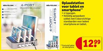 Promoties Oplaadstation voor tablet en smartphone - SoundLogic - Geldig van 15/05/2018 tot 27/05/2018 bij Kruidvat