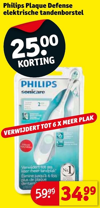 Promoties Philips plaque defense elektrische tandenborstel - Philips - Geldig van 15/05/2018 tot 27/05/2018 bij Kruidvat