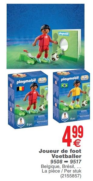 Promoties Joueur de foot voetballer 9508 - 9517 - Playmobil - Geldig van 15/05/2018 tot 28/05/2018 bij Cora