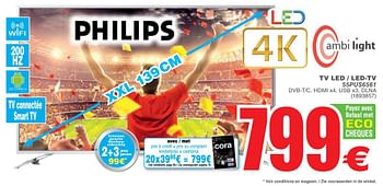Promotions Philips tv led led-tv 55pus6561 - Philips - Valide de 15/05/2018 à 28/05/2018 chez Cora