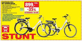 Promoties Elektrische fiets met voorwielmotor - Evobike - Geldig van 16/05/2018 tot 27/05/2018 bij Hubo