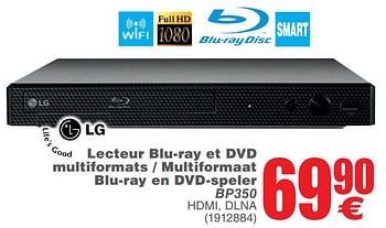 Promotions Lg lecteur blu-ray et dvd multi-formats - multiformaat blu-ray en dvd-speler bp350 - LG - Valide de 15/05/2018 à 28/05/2018 chez Cora