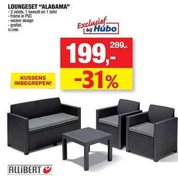 Promotions Loungeset alabama - Allibert - Valide de 16/05/2018 à 27/05/2018 chez Hubo