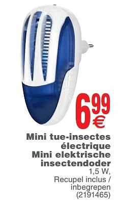Promotions Mini tue-insectes électrique mini elektrische insectendoder - Perel - Valide de 15/05/2018 à 28/05/2018 chez Cora