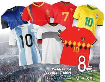 Promoties T-shirt foot voetbal t-shirt - Huismerk - Cora - Geldig van 15/05/2018 tot 28/05/2018 bij Cora