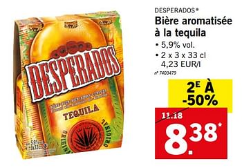 Promotions Bière aromatisée à la tequila - Desperados - Valide de 22/05/2018 à 26/05/2018 chez Lidl
