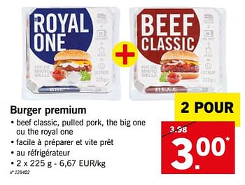 Promotions Burger premium - Produit maison - Lidl - Valide de 24/05/2018 à 26/05/2018 chez Lidl