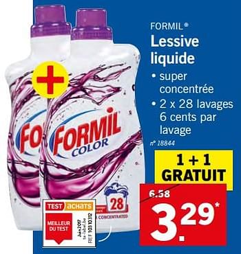 Promoties Lessive liquide - Formil - Geldig van 24/05/2018 tot 26/05/2018 bij Lidl