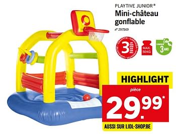 Promotions Mini-château gonflable - Playtive Junior - Valide de 22/05/2018 à 26/05/2018 chez Lidl