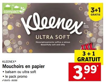 Promotions Mouchoirs en papier - Kleenex - Valide de 22/05/2018 à 26/05/2018 chez Lidl