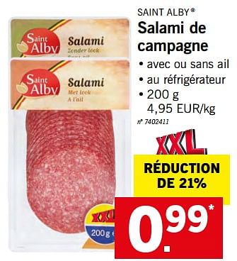 Promotions Salami de campagne - Saint Alby - Valide de 22/05/2018 à 26/05/2018 chez Lidl
