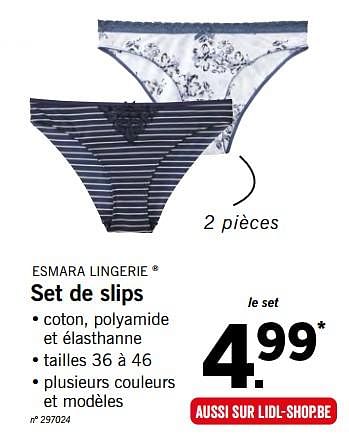 Promoties Set de slips - Esmara Lingerie - Geldig van 24/05/2018 tot 26/05/2018 bij Lidl