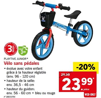 Promoties Vélo sans pédales - Playtive Junior - Geldig van 22/05/2018 tot 26/05/2018 bij Lidl