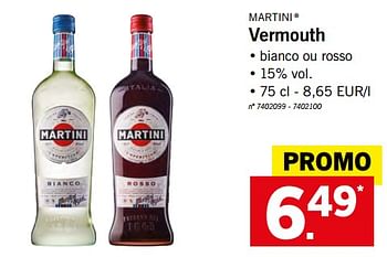 Promotions Vermouth - Martini - Valide de 22/05/2018 à 26/05/2018 chez Lidl