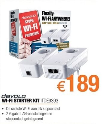 Promoties Devolo wi-fi starter kit itde9393 - Devolo - Geldig van 30/04/2018 tot 31/05/2018 bij Expert