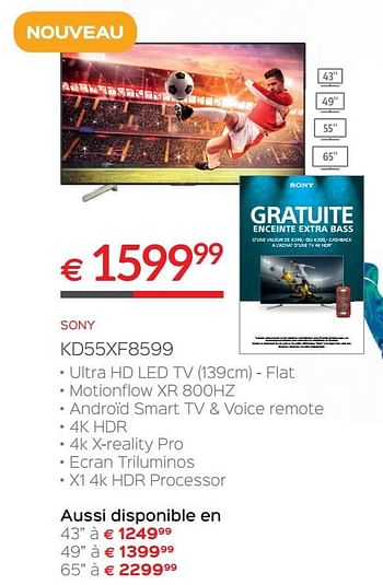 Promotions Sony kd55xf8599 ultra hd led tv - Sony - Valide de 14/05/2018 à 30/06/2018 chez Selexion