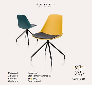 Promoties Nox stoel - Huismerk - Xooon - Geldig van 01/05/2018 tot 01/11/2018 bij Xooon