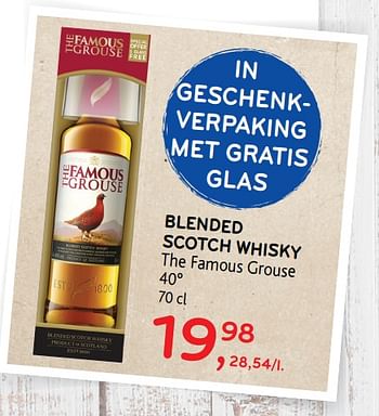 Promoties Blended scotch whisky the famous grouse - The Famous Grouse - Geldig van 23/05/2018 tot 05/06/2018 bij Alvo